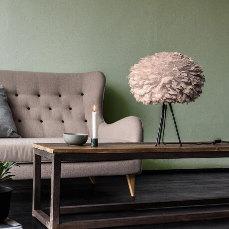 Eos Medium tafellamp light brown - met tripod zwart - Ø 45 cm