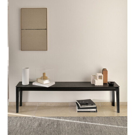 Ethnicraft Eetkamerbank 'Bok' Gevernist Eikenhout, 126cm, kleur Zwart