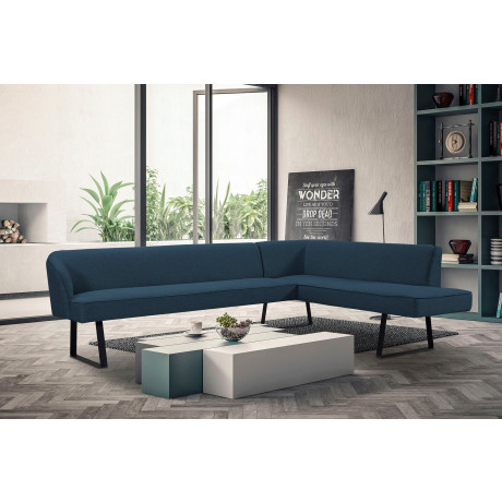 exxpo - sofa fashion Hoekbank Americano met opstaande naad en metalen poten, bekleding in verschillende kwaliteiten