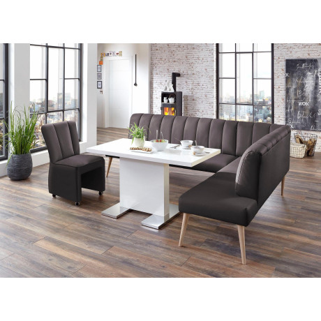 exxpo - sofa fashion Hoekbank Costa, moderne rugstikking, comfortabel en elegant, hoge houten voet