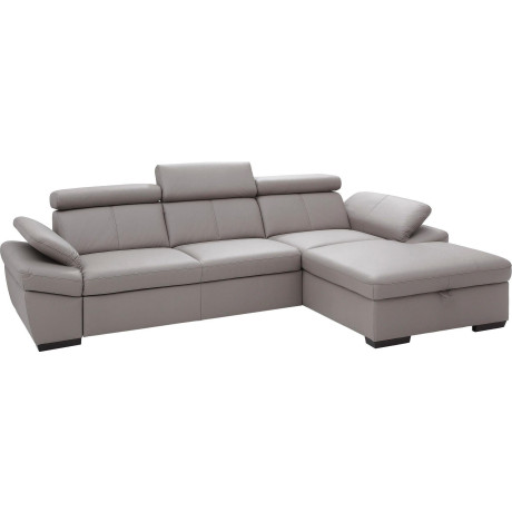 exxpo - sofa fashion Hoekbank Salerno, L-vorm inclusief verstelbare hoofdsteun en armleuning, naar keuze met slaapfunctie