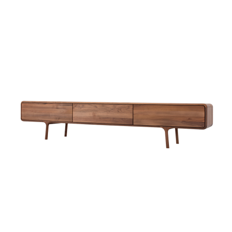 Fawn lowboard 3 drawers houten tv meubel walnut - 220 x 45 cm