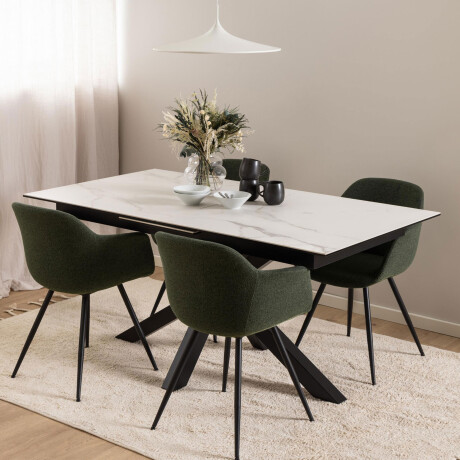 Bendt Uitschuifbare Eettafel 'Line' Keramiek, 168/210 x 90cm, kleur Wit