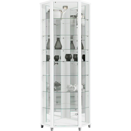 fif möbel Hoekvitrinekast TRIO hoogte ca. 172 cm, incl. verlichting Hoekvitrine/Glasvitrine 1x Glazen deur, perfect voor verzamelaars, verzamelvitrine