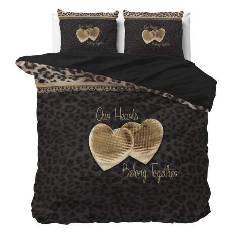 Dekbedovertrek Two Love - Tweepersoons (200x200 cm) - Blauw Microvezel - Dessin: Bloemen - Sleeptime Essentials - Dekbed-Discounter.nl