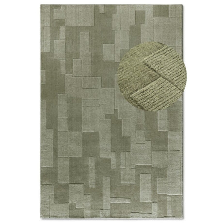 Wollen Vloerkleed Wilhelmine - Groen maat: 150x80cm - materiaal: Wol - Dekbed-Discounter.nl