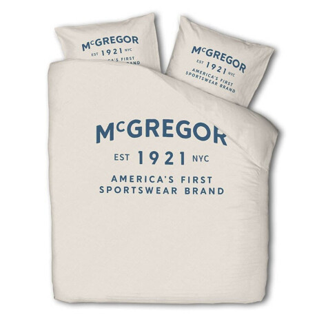 Dekbedovertrek McGregor - Tweepersoons (200x240 cm) - Beige Katoen - Dessin: Tekst - McGregor - Dekbed-Discounter.nl