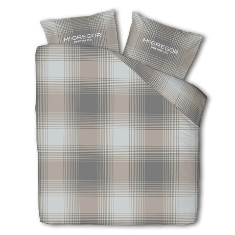 Flanellen Dekbedovertrek McGregor - Tweepersoons (200x240 cm) - Taupe - Dessin: Ruiten - McGregor - Dekbed-Discounter.nl