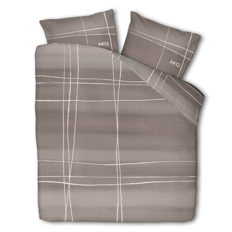 Dekbedovertrek McGregor - Eenpersoons (140x240 cm) - Taupe Katoen - Dessin: Strepen - McGregor - Dekbed-Discounter.nl