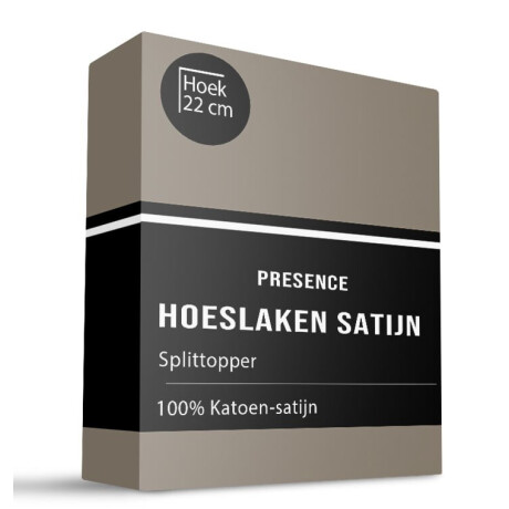 Splittopper Hoeslaken Satijn - Truffel - 180x200 cm - Groen - Presence - Dekbed-Discounter.nl