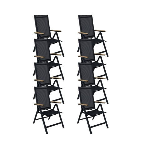 Norali dining tuinstoel verstelbaar set van 8 | textileen + aluminium | antraciet