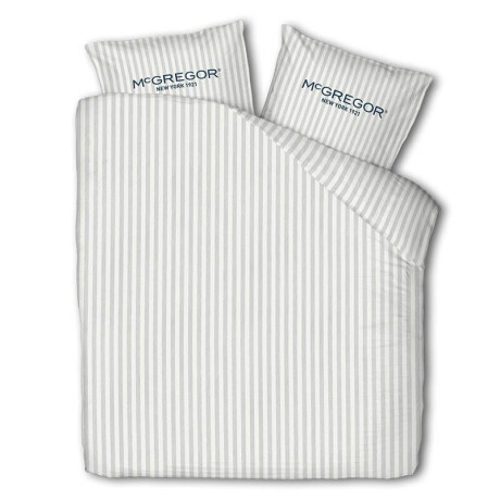 Dekbedovertrek McGregor - Tweepersoons (200x240 cm) - Wit & Grijs Katoen - Dessin: Strepen - McGregor - Dekbed-Discounter.nl