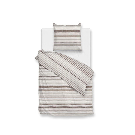 Flanellen Dekbedovertrek Pia - (x cm) - Bruin & Beige - Dessin: Patroon - Zo!Home - Dekbed-Discounter.nl