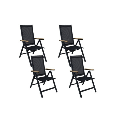 Norali dining tuinstoel verstelbaar set van 4 | textileen + aluminium | antraciet