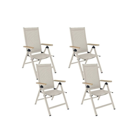 Norali dining tuinstoel verstelbaar set van 4 | textileen + aluminium | beige
