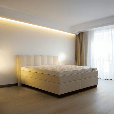 1-Persoons Boxspring Hotel Luxury - Wide - Antraciet 90x210 cm - Pocketvering - Inclusief Topper - Dekbed-Discounter.nl