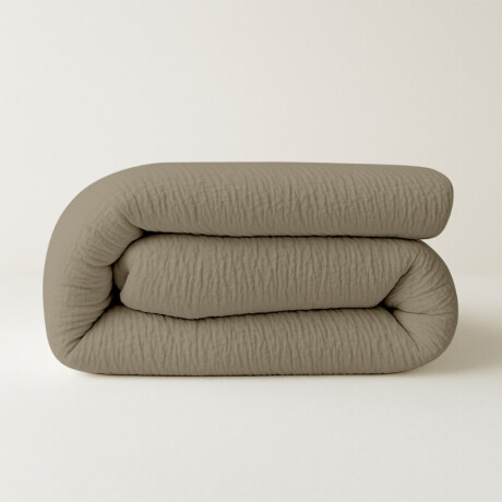 Dekbed Easy Dekbed & Dekbedovertrek in 1 Mousseline Taupe - Easy - zonder overtrek - 140x200 cm (Eenpersoons) - Zydante - 300 gram per m² -