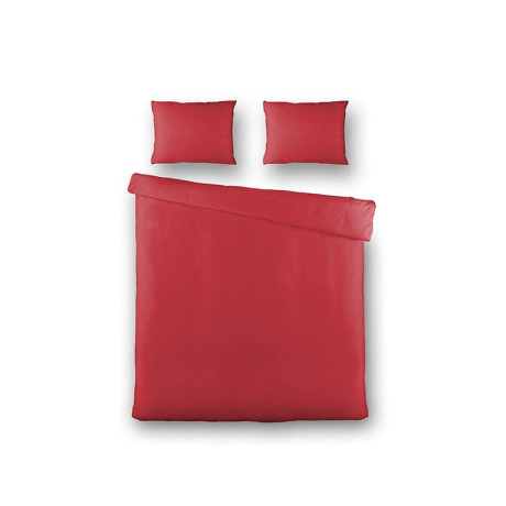 Dekbedovertrek Silk Satin - Tweepersoons (200x220 cm) - Rood Microvezel - Dessin: Effen - Fresh & Co - Dekbed-Discounter.nl