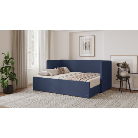 BRUNO logeerbed 160x200 in Blauw | Uitschuifbed incl. matras & lattenbodem