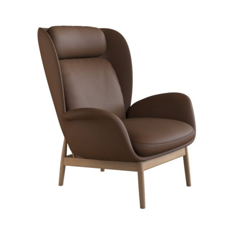 FLEXLUX Oorfauteuil Padova Stijl & comfort, organische vorm, geïntegreerde lendesteun, eikenhouten voet