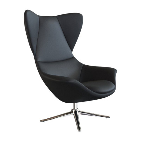 FLEXLUX Oorfauteuil Stilo relaxstoel, TV-stoel Solitaire, stijlicoon, draaibaar, aluminium basis