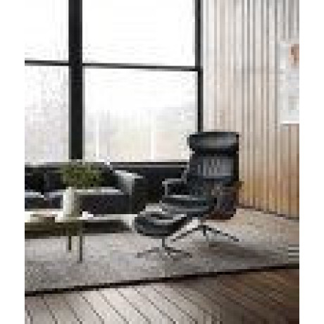 FLEXLUX Relaxfauteuil Clement relaxfauteuil, fauteuil, ligstoel, TV-stoel, Rugleuning & hoofdsteun verstelbaar, draaibaar, armleuningen Eiken, aluminium voet, M