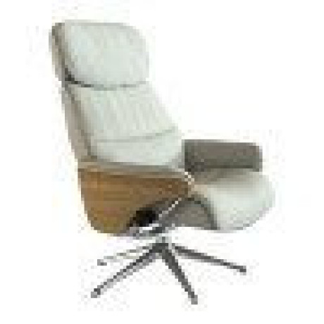 FLEXLUX Relaxfauteuil Relaxchairs Aarhus Relaxfunctie & verstelling van hoofdsteun en rugleuning, armleuningen Eiken, aluminium voet, M