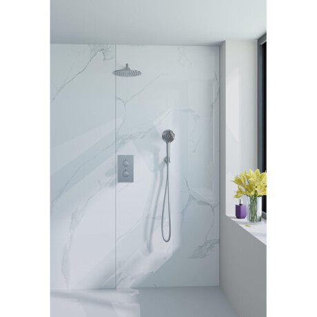 Fortifura Calvi Inbouw Regendoucheset - thermostatisch - wandarm - 25cm hoofddouche - ronde handdouche - gladde doucheslang - chroom SW496814/SW721166/SW542643/SW720559/SW720552/SW767