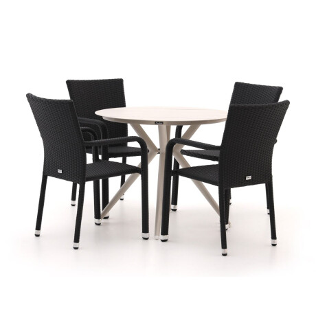Forza Fossano/Sora ø 90cm dining tuinset 5-delig stapelbaar - Laagste prijsgarantie!