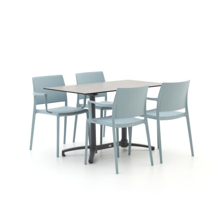 Forza Sile/Canzo 120cm dining tuinset 5-delig stapelbaar inklapbaar - Laagste prijsgarantie!