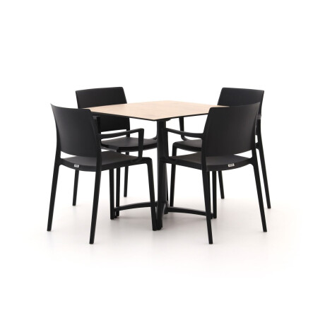 Forza Sile/Canzo 80cm dining tuinset 5-delig stapelbaar inklapbaar - Laagste prijsgarantie!