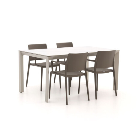 Forza Sile/Sestino 160cm dining tuinset 5-delig stapelbaar - Laagste prijsgarantie!