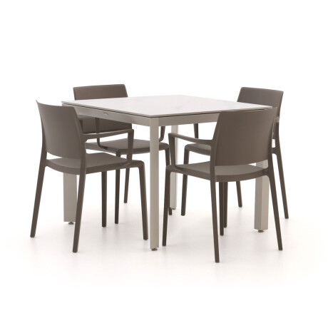 Forza Sile/Sestino 90cm dining tuinset 5-delig stapelbaar - Laagste prijsgarantie!