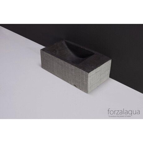 Forzalaqua Venetia Xs fonteinbak 29x16x10cm wasbak Links 1 kraangat rechts Natuursteen Blauw grijs gefrijnd 100236