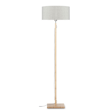 Good&Mojo Vloerlamp 'Fuji' Bamboe en Eco linnen, kleur Beige