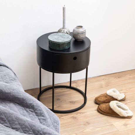 Bendt Rond Nachtkastje 'Gaga' met lade, kleur Zwart