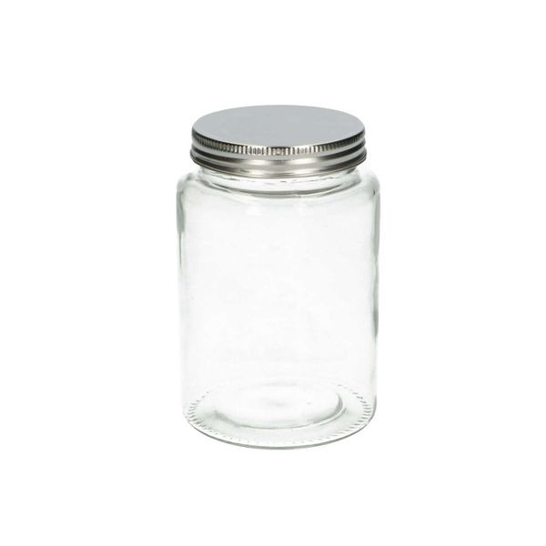 Voorraadpot, glas en metaal, 520 ml