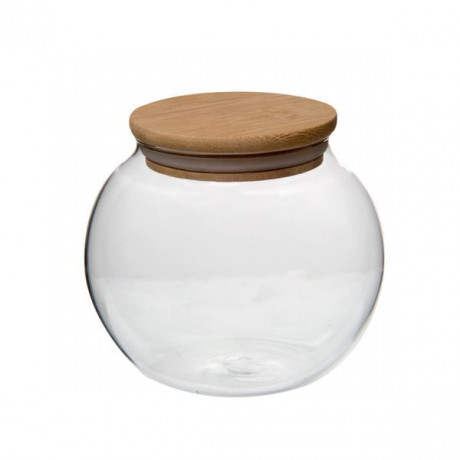 Snoeppot, glas en bamboe, 790 ml