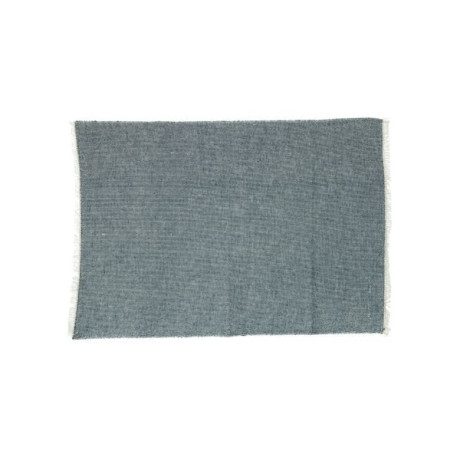 Placemat met franjes, bio-katoen, blauw