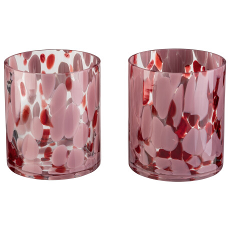 LIVARNO home 2 Waxinelichthouders (Cilinder/rood)