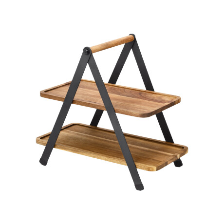 SILVERCREST Stalen etagère met acaciahout (Rechthoekige etagère)
