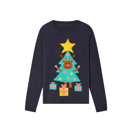pepperts! Kinder kersttrui met lampjes (Marineblauw, 158/164)
