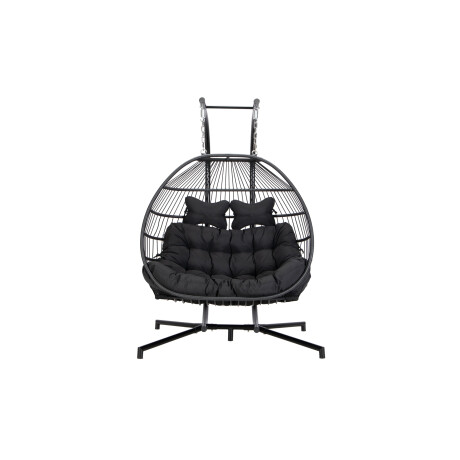 HOME DELUXE Hangstoel met frame Loma (2-zits, Zwart)