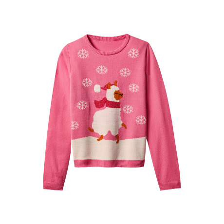 esmara Kinder kersttrui met lampjes (Roze, 146/152)