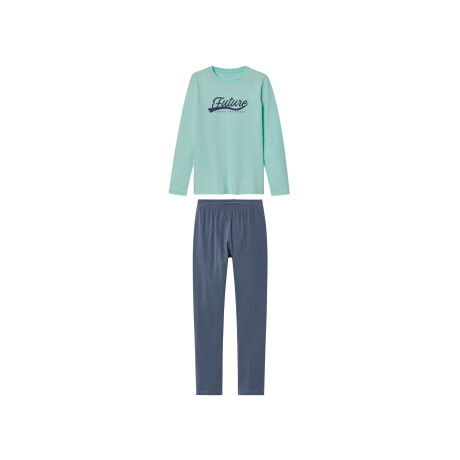 pepperts! Kinder pyjama (146/152, Mint/Marineblauw)