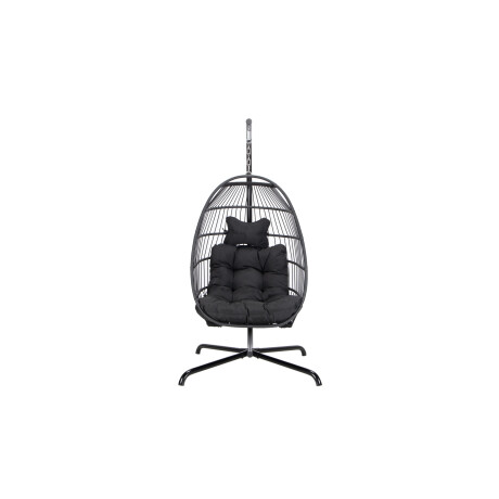 HOME DELUXE Hangstoel met frame Loma (1-zits, Zwart)