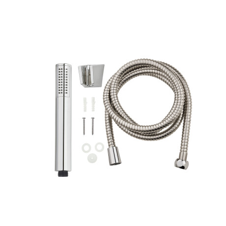 LIVARNO home Douchekop met slang (Handdouche vierkant, Verchroomd)