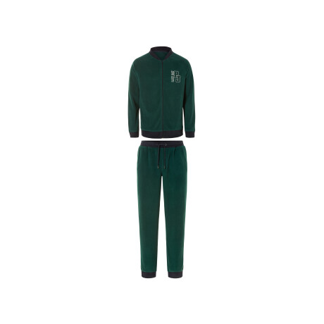 LIVERGY Heren fleece huispak (Groen, XL)