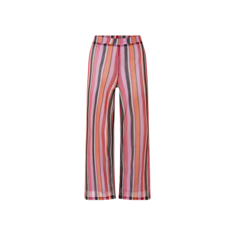 esmara Dames broek - Wide leg (Rood/gestreept, M (40/42))
