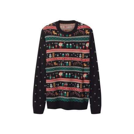 esmara Men Heren kersttrui (Zwart, L)